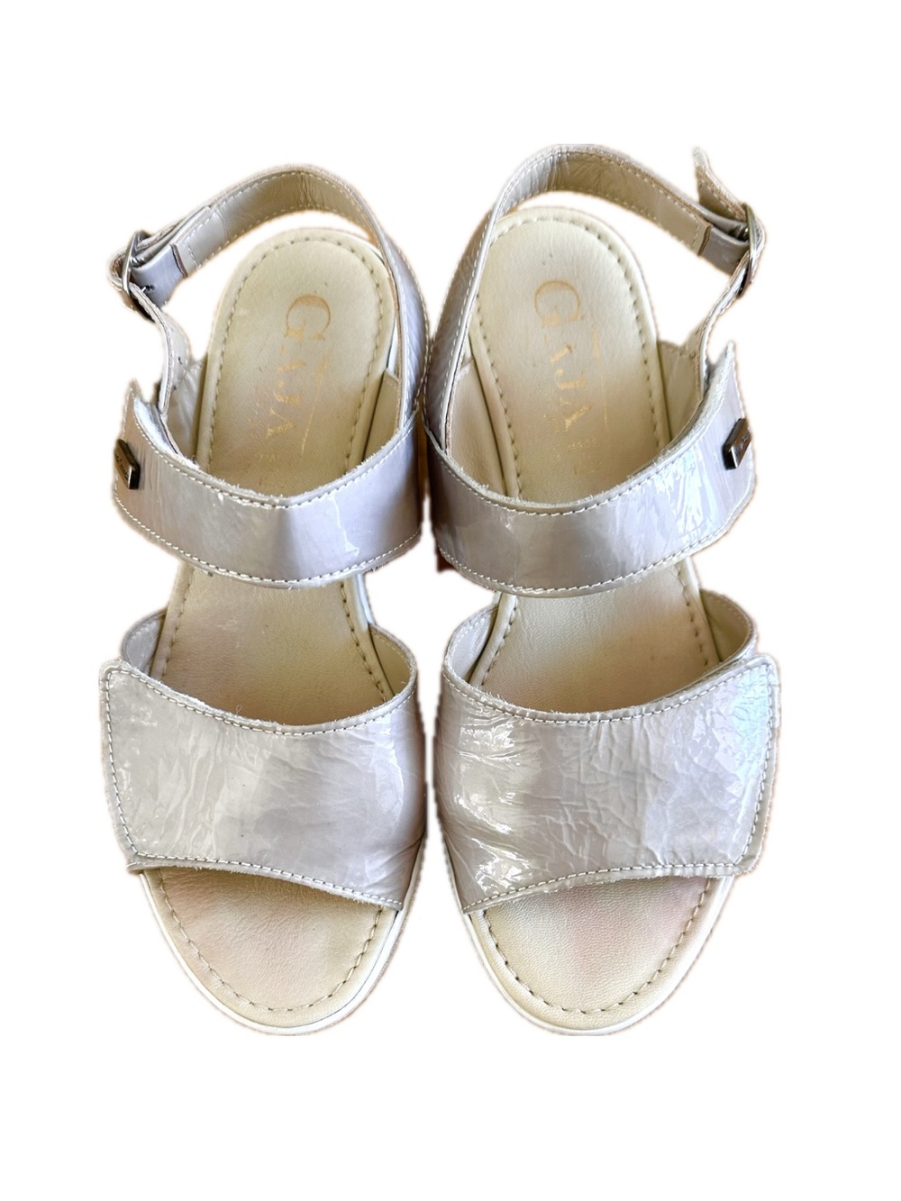 Comfortable Women's Silver Patent Sandals